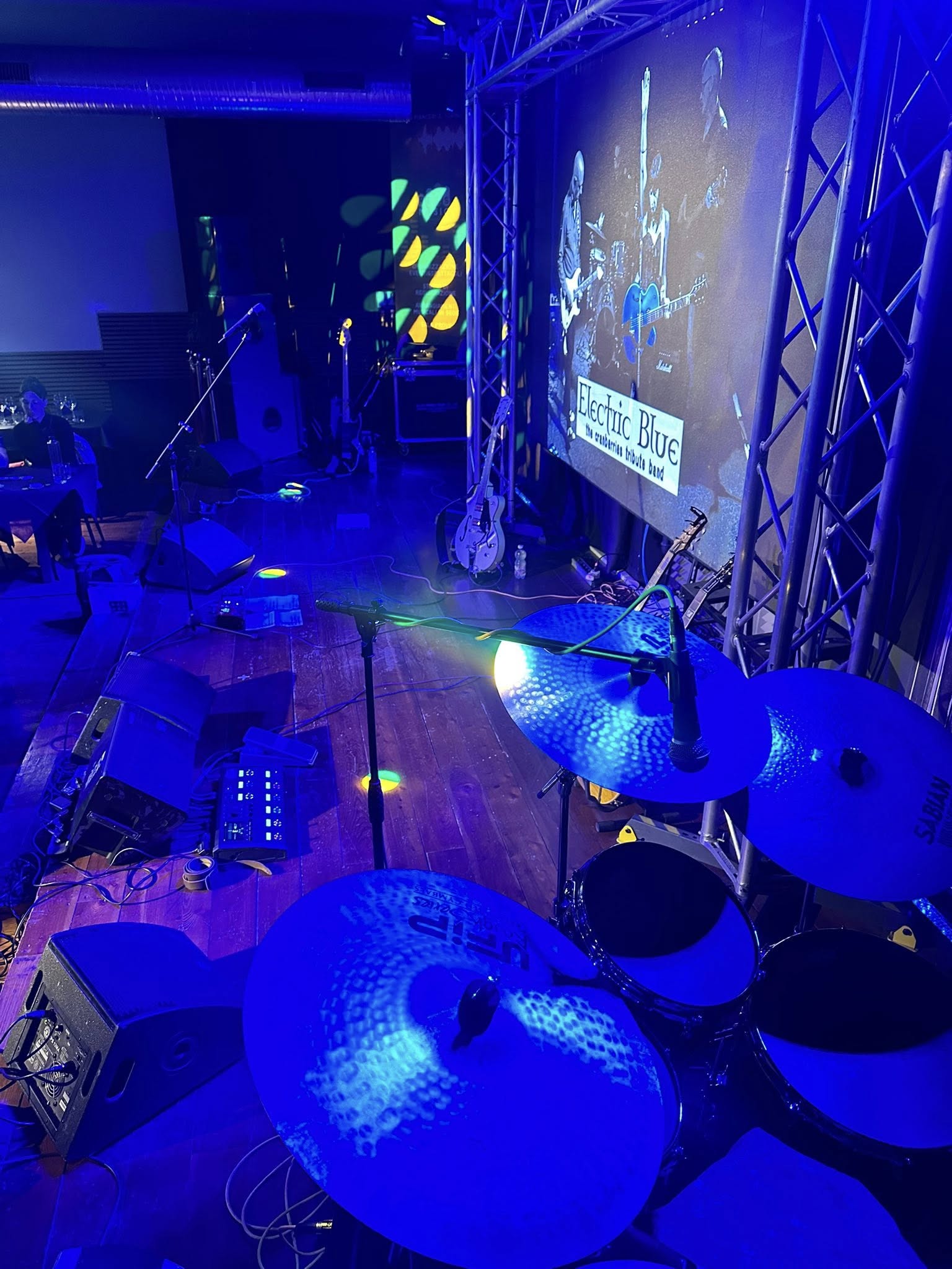 Stage view from drums in blue light