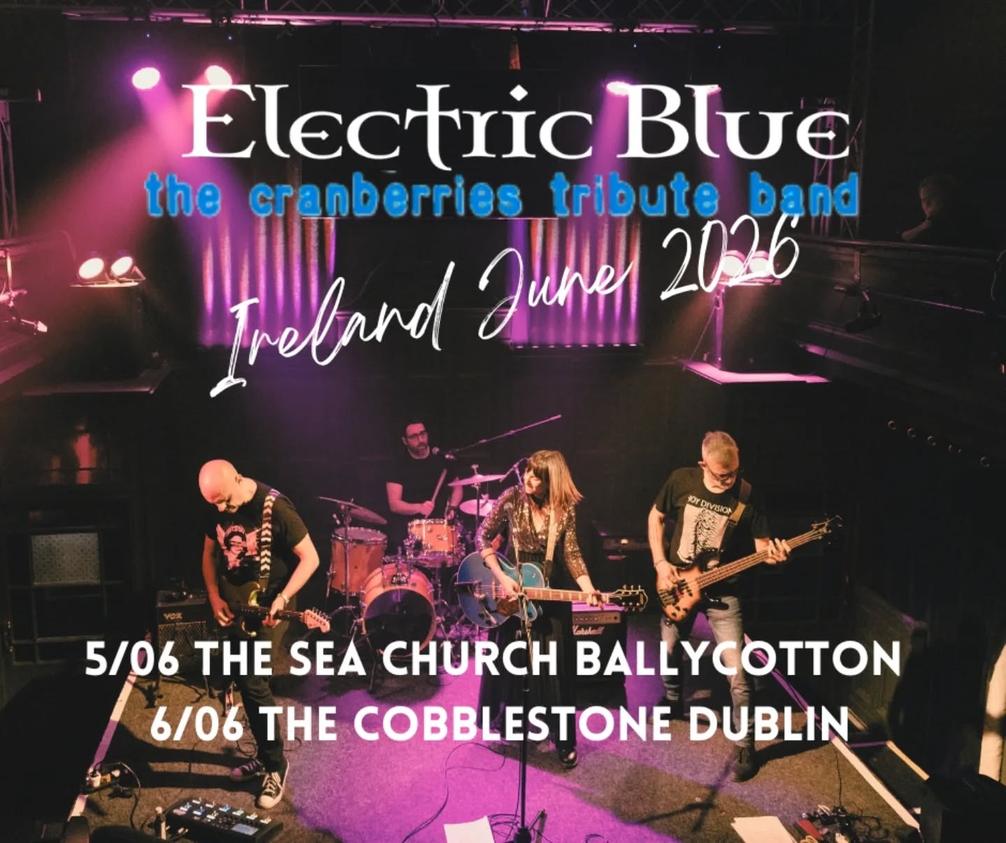 Electric Blue stage setup with led wall