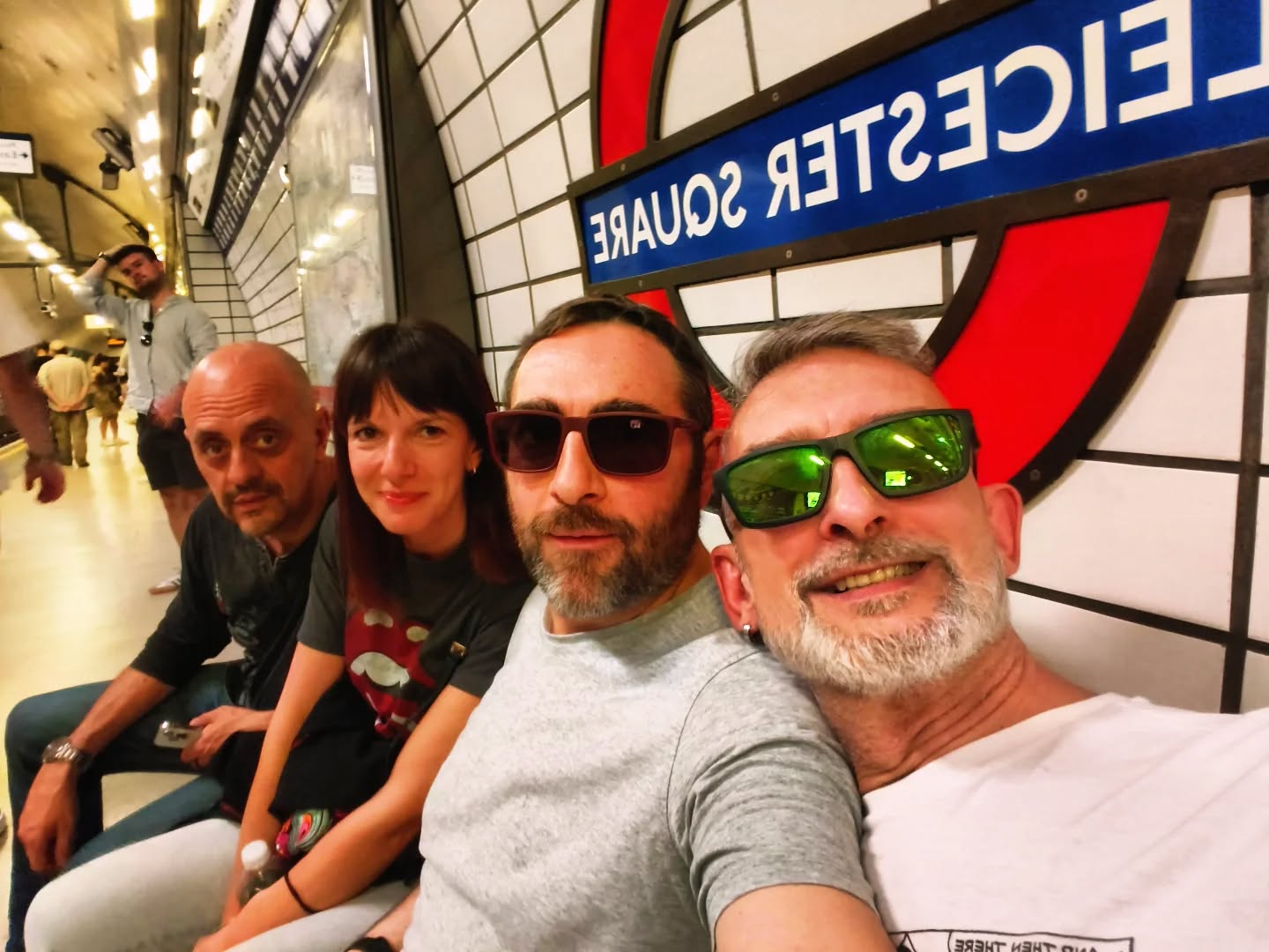 Electric Blue band in transfer at Leicester Square