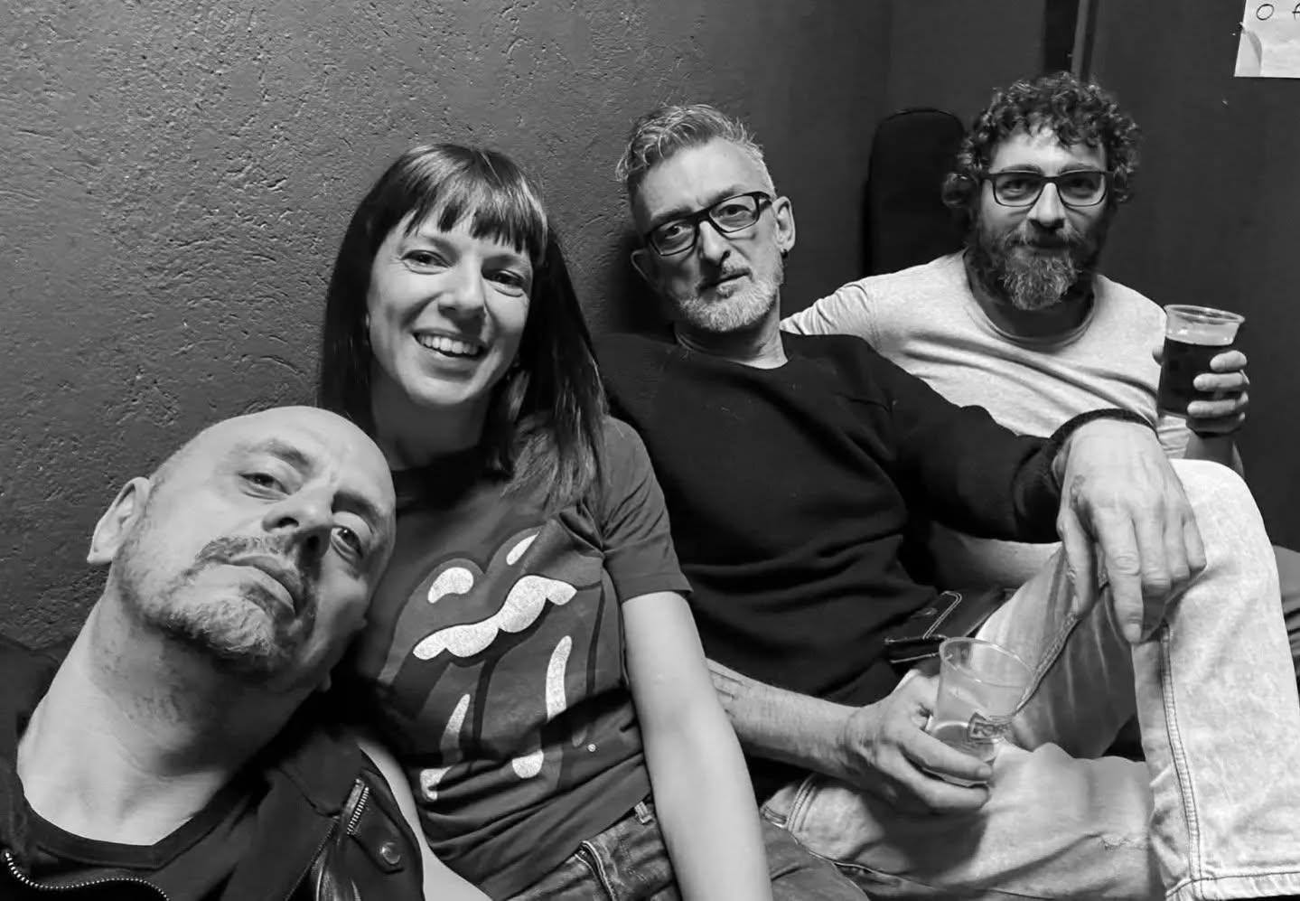 Electric Blue backstage group portrait